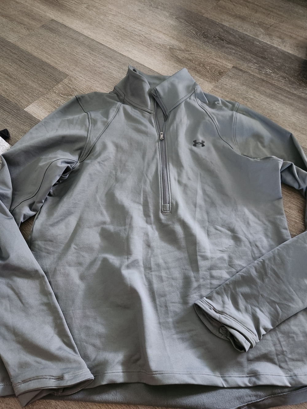 Under Armour Womens Light Gray Quarter-Zip Performance Pullover Size Large